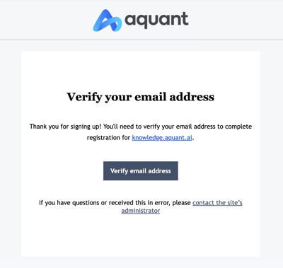 Knowledge Base - Verification Email